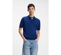 HUGO Polo en maille avec patte de boutonnage recouverte - Style San Peter-CV, 50536672 Bleu XL