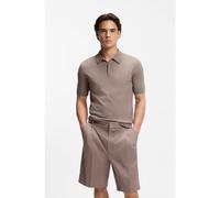 HUGO Polo en maille avec patte de boutonnage recouverte - Style San Peter-CV, 50536672 Brun chiné XL