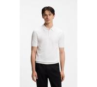 HUGO Polo en maille avec patte de boutonnage recouverte - Style San Peter-CV, 50536672 Naturel M