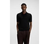 HUGO Polo en maille avec patte de boutonnage recouverte - Style San Peter-CV, 50536672 Noir XXL