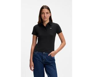 HUGO Polo en maille de piqué de coton stretch avec étiquette logotée - Style Dapolette_B, 50575566 Noir XS