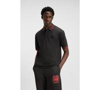 HUGO Polo HUGO x RB avec patch logo taureau - Style Dizgi_RB, 50549298 Gris sombre XXL