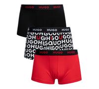 HUGO Boxers rouge / noir / blanc cassé, Taille S