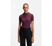 HUGO Pull à col montant et côtes irrégulières - Style Sarphapilk, 50542598 Rouge sombre S