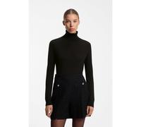 HUGO Pull à col roulé en laine mélangée et cachemire - Style Sedennina, 50569403 Noir L