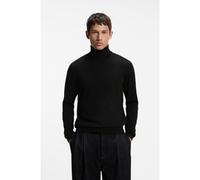 HUGO Pull à col roulé en laine mérinos avec logo brodé - Style San Thomas-M, 50474174 Noir L