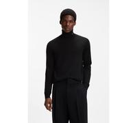 HUGO Pull à col roulé en laine mérinos avec logo brodé - Style San Thomas-M, 50474174 Noir L