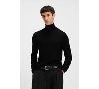 HUGO Pull à col roulé en laine mérinos avec logo brodé - Style San Thomas-M, 50474174 Noir M