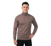 HUGO Pull à col roulé en laine mérinos avec logo brodé - Style San Thomas-M, 50474174 Marron M