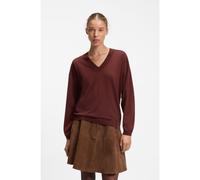 HUGO Pull à col V en laine mélangée au cachemire - Style Sessarina, 50570065 Marron S