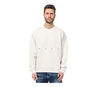 HUGO Sweat en coton avec logo brodé et imprimé graphique - Style Darislong, 50563465 Naturel S