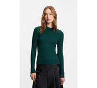 HUGO Pull côtelé à col cheminée - Style Sarphammilk, 50549762 Vert sombre XL