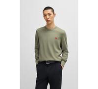 HUGO Pull en coton avec étiquette logotée rouge - Style San Cassius-C1, 50475083 Chaux S