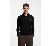 HUGO Pull en coton avec fermeture éclair courte - Style San Quintus-C2, 50574143 Noir XXL