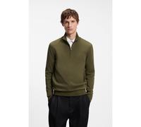 HUGO Pull en coton avec fermeture éclair courte - Style San Quintus-C2, 50574143 Olive XXL