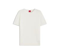 HUGO Pull en laine mélangée à manches courtes avec logo revisité brodé - Style Sessinak, 50570088 Naturel XS