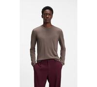 HUGO Pull en laine mérinos avec logo brodé - Style San Cedric-M1, 50476832 Marron XL