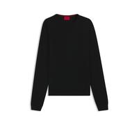 HUGO Pull en laine mérinos avec logo brodé - Style San Cedric-M1, 50476832 Noir S