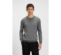 HUGO Pull en laine vierge avec logo brodé - Style San Cedric-M1, 50476832 Gris S