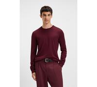 HUGO Pull en laine vierge avec logo brodé - Style San Cedric-M1, 50476832 Rouge sombre XL
