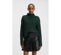 HUGO Pull en maille côtelée - Style Safineyny, 50550210 Vert sombre L