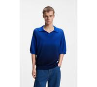 HUGO Pull en maille de coton avec effet dip-dye - Style Skanjou, 50557339 Bleu L