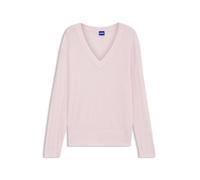 HUGO Pull en maille semi-transparente à col V - Style Slumye_B, 50564299 Rose clair M