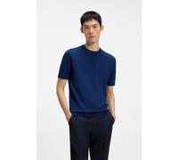 HUGO Pull en maille Slim à manches courtes - Style San Carl-CV, 50536693 Bleu XXL