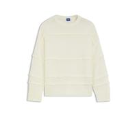 HUGO Pull Oversize avec lignes ondulées - Style Slookia_B, 50564321 Naturel M