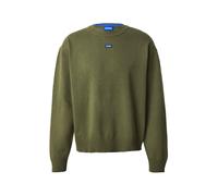 HUGO Hommes San Casey-CP Pull Relaxed avec Badge logoté Bleu