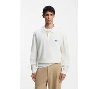 HUGO Pull Oversize en coton avec col polo - Style San Patty-C, 50570276 Naturel L