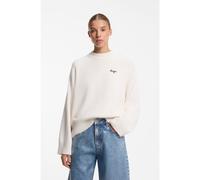 HUGO Pull Oversize en maille à logo manuscrit - Style Shenny_B, 50569622 Naturel L