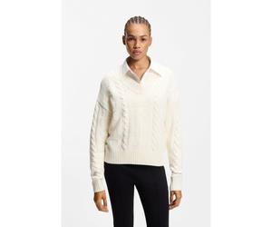 HUGO Pull oversized avec maille torsadée - Style Sypres, 50554075 Naturel XS