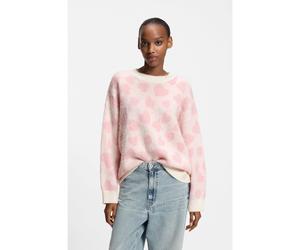 HUGO Pull Oversized Fit à motif jacquard cœur - Style Sallyna_B, 50555441 Rose à motif M