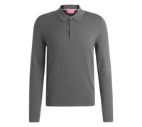 Hugo - Pull Polo en Maille avec Boutons Cachés - Homme - Tops - Gris - Taille: XL