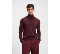HUGO Pull Regular à col roulé en laine vierge - Style San Thomas-M, 50474174 Rouge sombre S