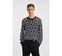 HUGO Pull Regular à motif jacquard - Style Souvawn, 50547001 Noir S