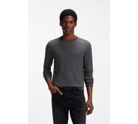 HUGO Pull Regular Fit en coton mélangé - Style San Cudo-1, 50485822 Gris sombre L