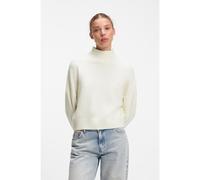 HUGO Pull Relaxed à petit col montant - Style Sestya_B, 50571650 Naturel S
