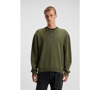 HUGO Pull Relaxed avec badge logoté bleu - Style San Casey-CP, 50543784 Olive XXL