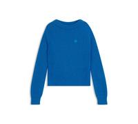 HUGO Pull Relaxed en maille avec badge Happy HUGO - Style Slogerynna_B, 50548138 Bleu M