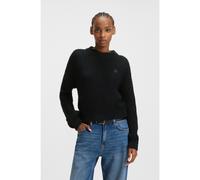 HUGO Pull Relaxed en maille avec badge Happy HUGO - Style Slogerynna_B, 50548138 Noir XL