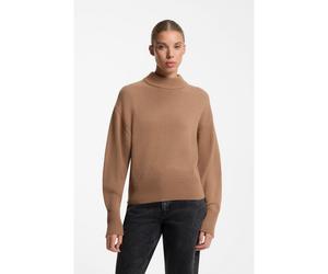 HUGO Pull Relaxed en maille avec col montant - Style Sorellenio, 50569389 Brun chiné XL