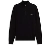 HUGO Pull en coton avec fermeture éclair courte - Style San Quintus-C2, 50574143 Noir L