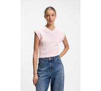HUGO Pull sans manches en coton à la structure en maille torsadée - Style Shena_B, 50564317 Rose clair XL