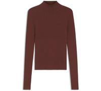 HUGO Pull Slim côtelé à col cheminée - Style Sarmia_B, 50571673 Marron L