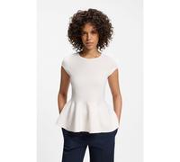 HUGO Pull Slim avec ourlet à basque - Style Siefata, 50562667 Naturel S