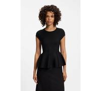 HUGO Pull Slim avec ourlet à basque - Style Siefata, 50562667 Noir S