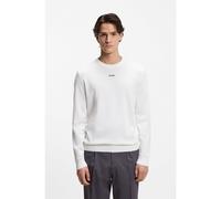 HUGO Pull Slim en coton avec logo - Style San Cassius-C2, 50553588 Blanc S