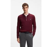 HUGO Pull structuré en laine mélangée avec col polo - Style Sastaron, 50570380 Rouge sombre M